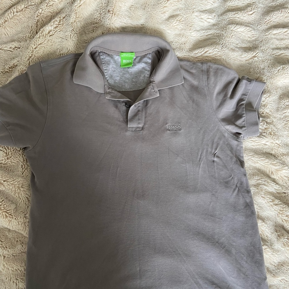 Hugo Boss regular fit staple cotton gray polo M
